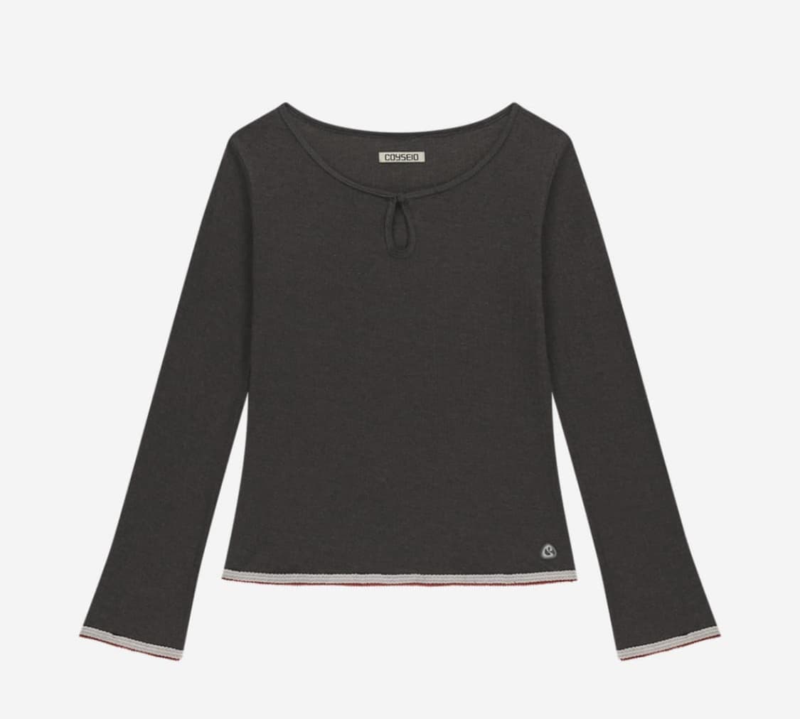 코이세이오 아일렛 레이스 롱슬리브 브라운 상품이미지1