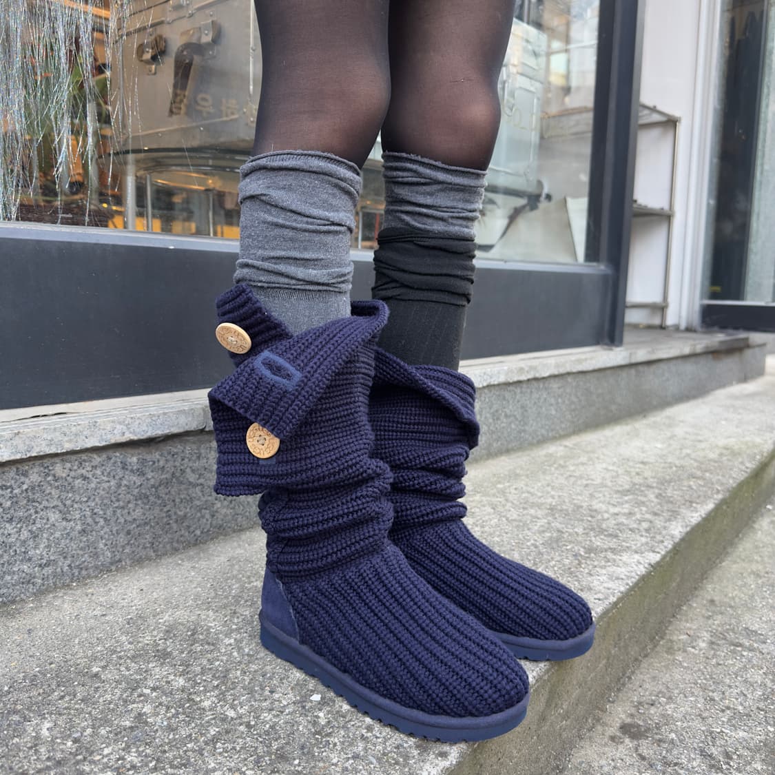 2000s Y2K 니트 카디 어그 부츠 상품이미지8