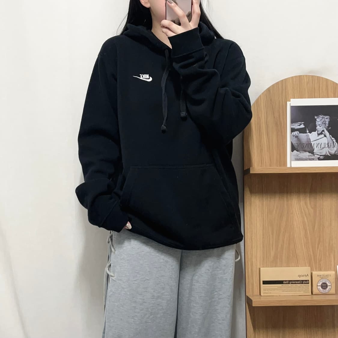 [정품] 나이키 블랙 푸츄라 기모 후드티 [ XL ] 상품이미지1