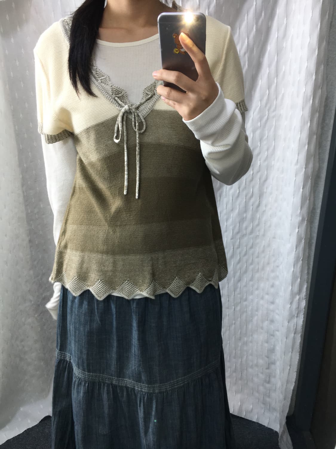 아이보리-브라운 그라데이션 니트  상품이미지2