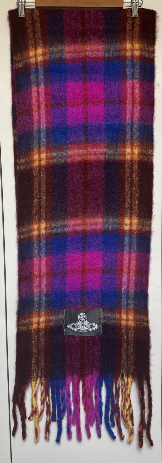 비비안웨스트우드 체크 모헤어 울 머플러 남여공용 상품이미지1