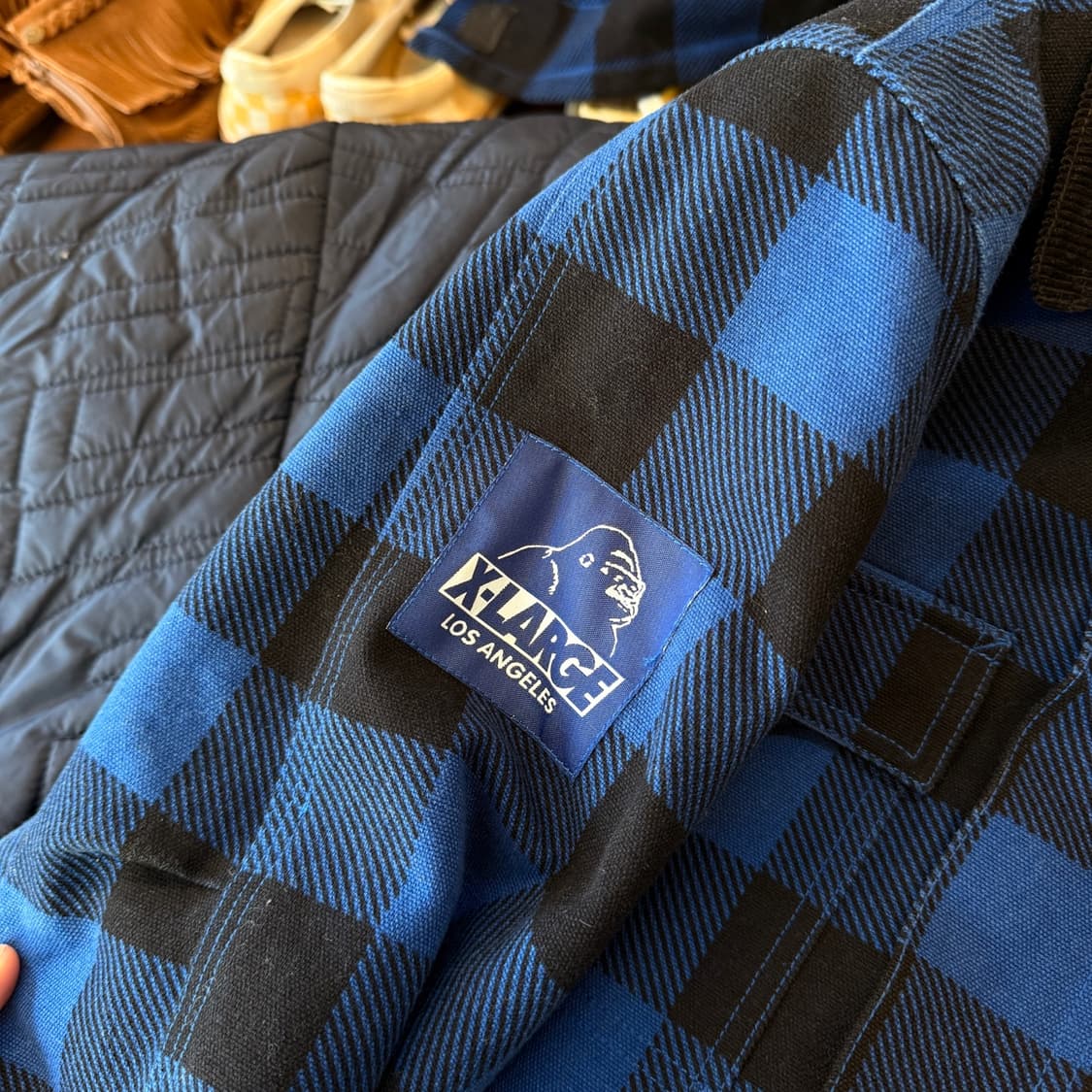 엑스라지 체크패턴 탈부착 후드파카 상품이미지8