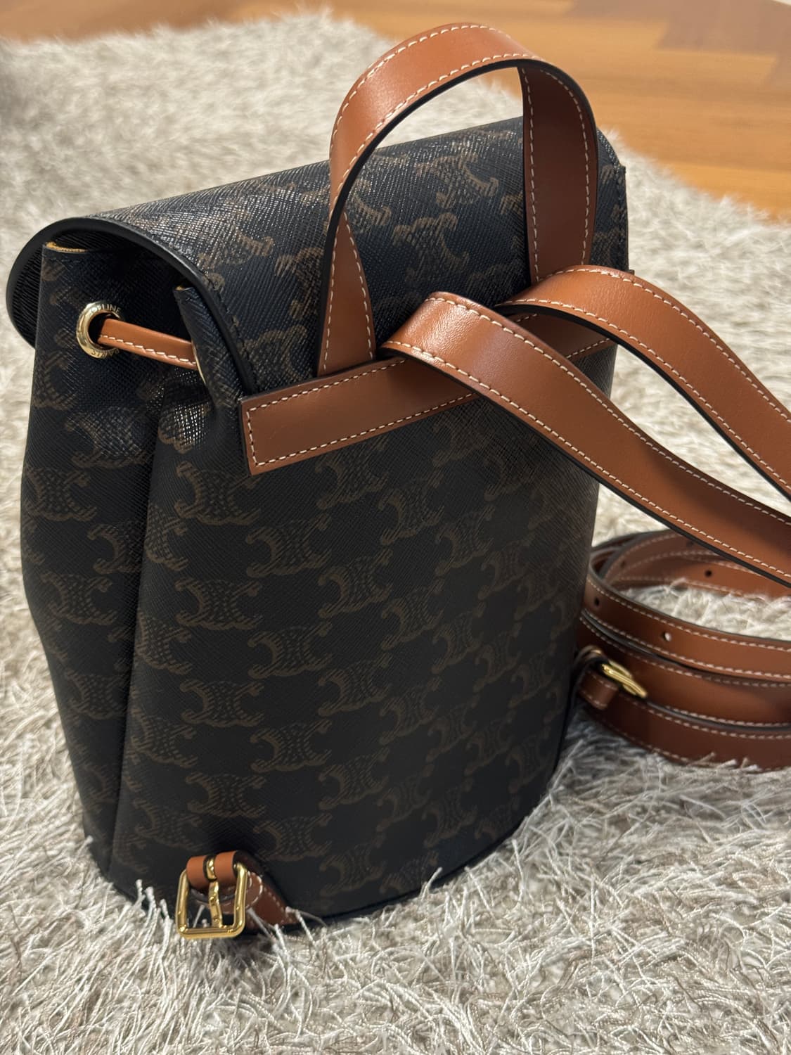 CELINE 보니 백팩 - 트리옹프 캔버스 & 카프스킨 상품이미지2