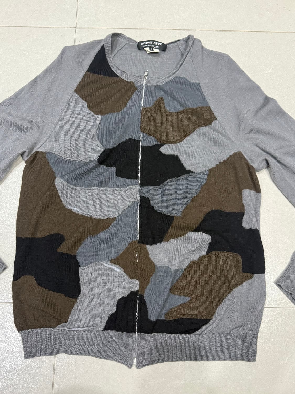 2011 꼼데가르송 패치워크 울 가디건 자켓 상품이미지2