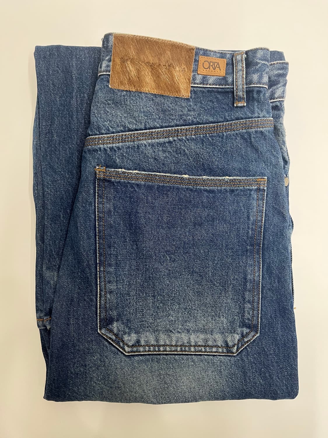 [M] STU 엠보 와이드 데님 팬츠 미드 블루 상품이미지3