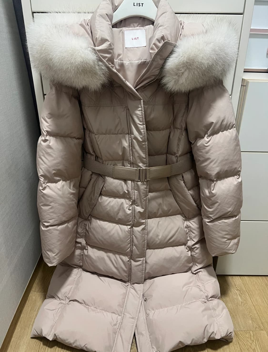 폭스퍼 구스다운 고급 롱패딩 여성패딩 상품이미지1