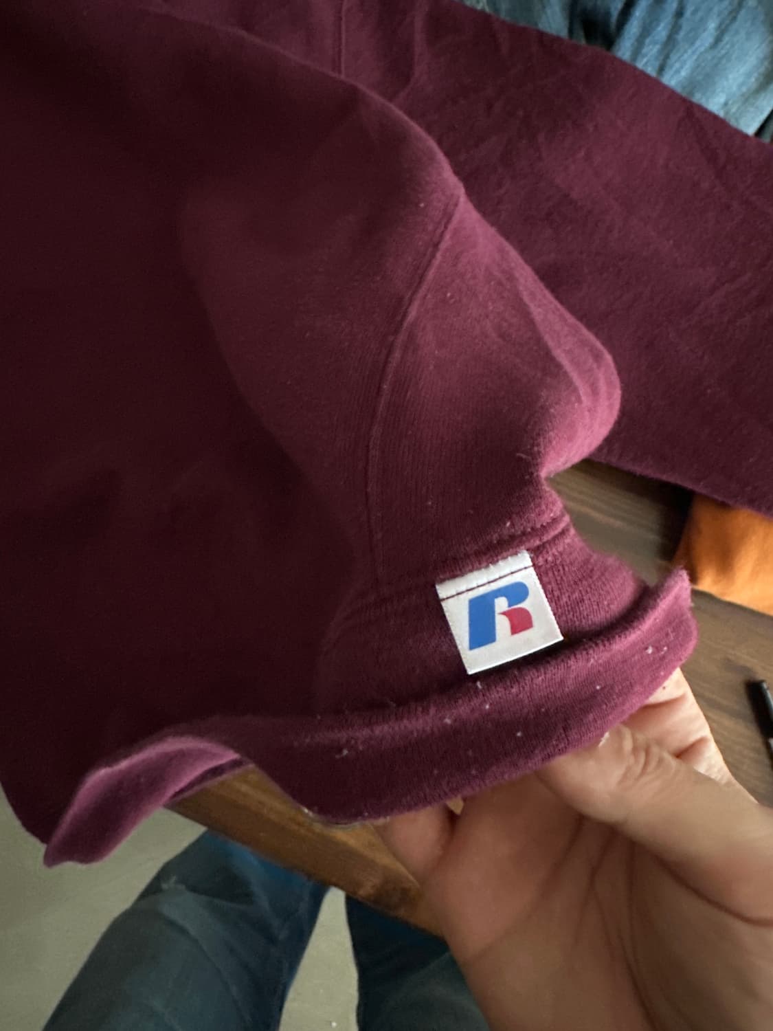 Russell Athletic 버건디 블랭크 스웻셔츠 상품이미지5