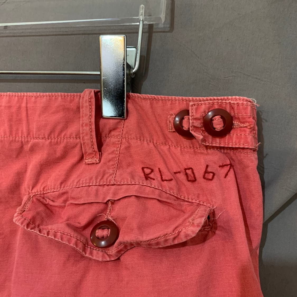 36인치 폴로랄프로렌 가먼트 다잉 워싱 핑크 카고 쇼츠 반바지 상품이미지3