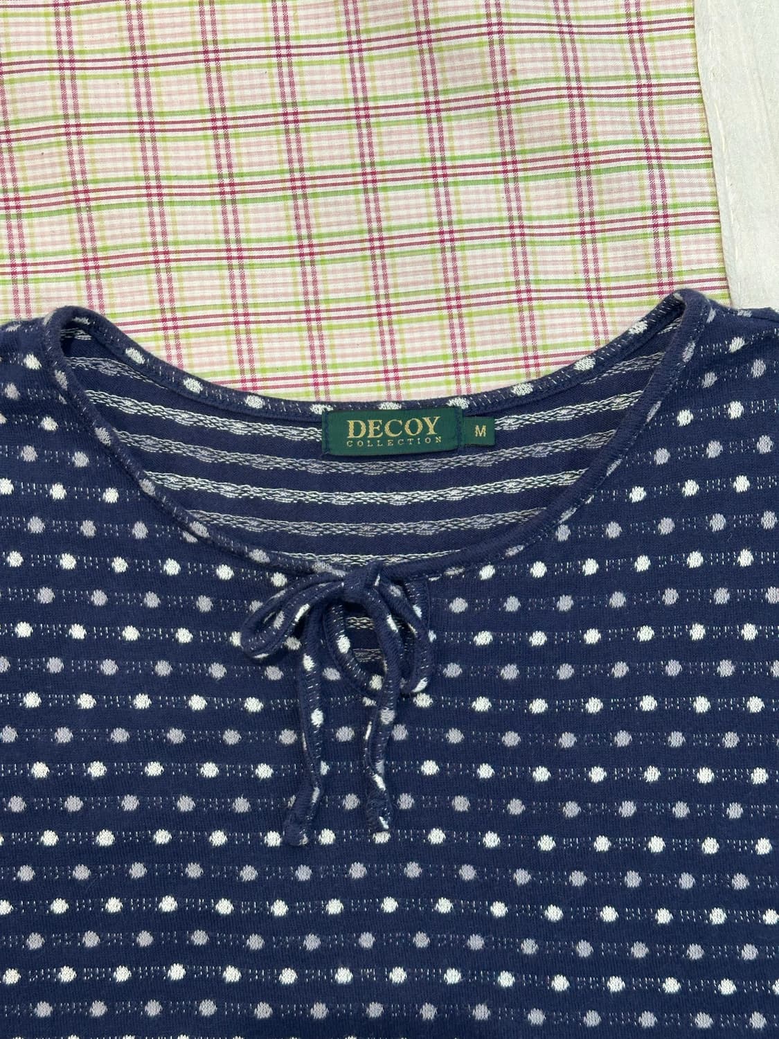 네이비 도트 리본 티 상품이미지5