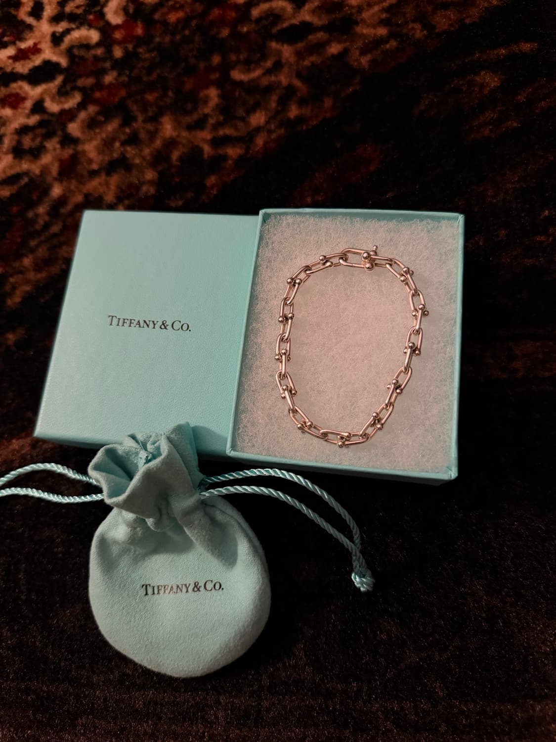 정품 티파니앤코 하드웨어 링크 실버 팔찌  상품이미지2
