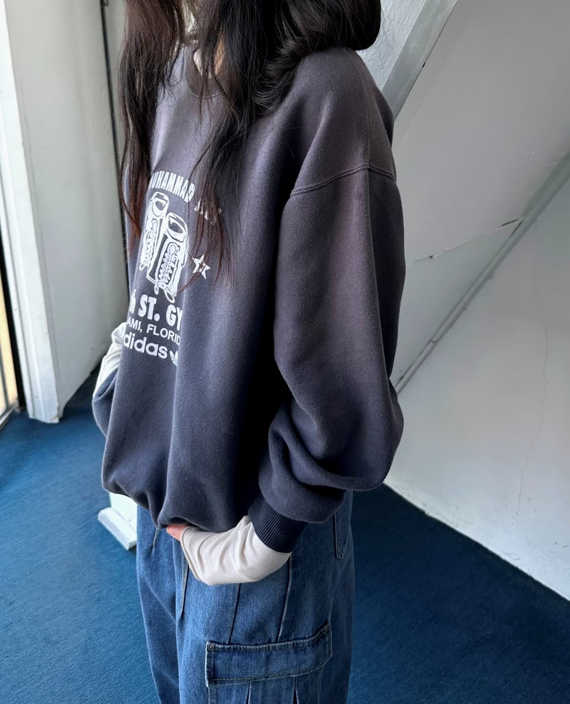 Design printing faded sweatshirt 상품이미지6