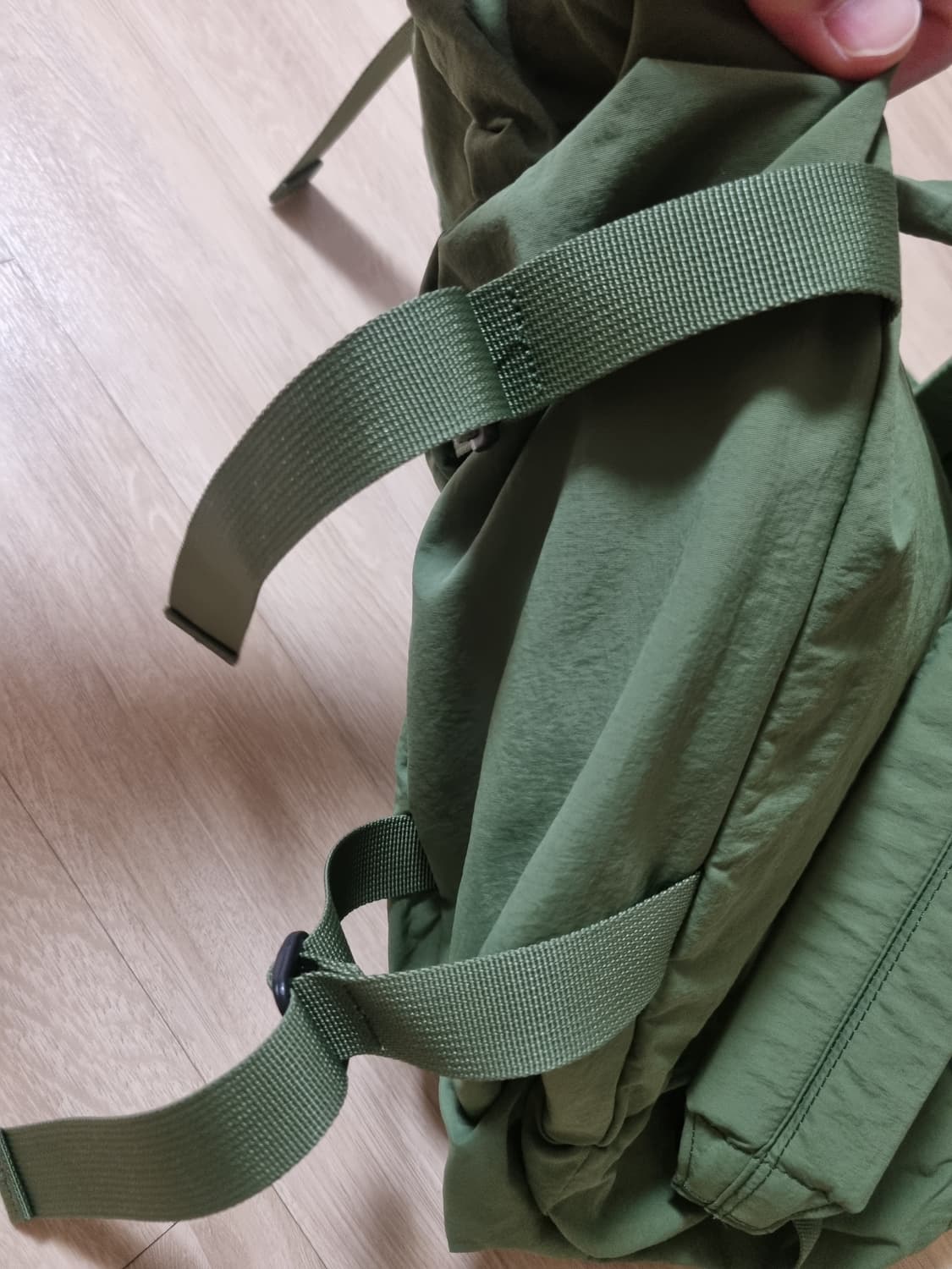 Mmlg 럭색 드로우스트링 백팩 카키 상품이미지4