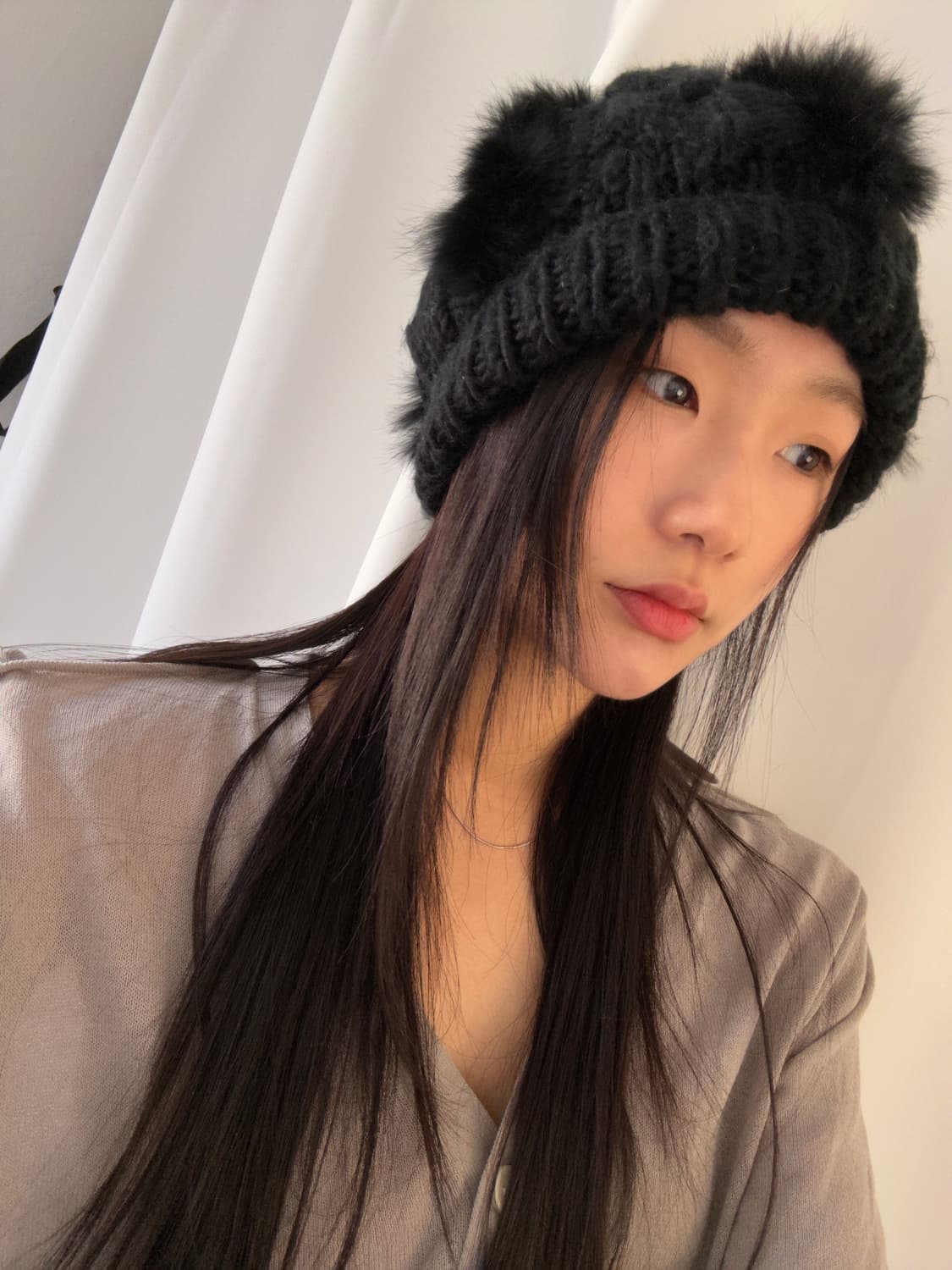 [COMME CA ISM] black pur beanie 상품이미지2