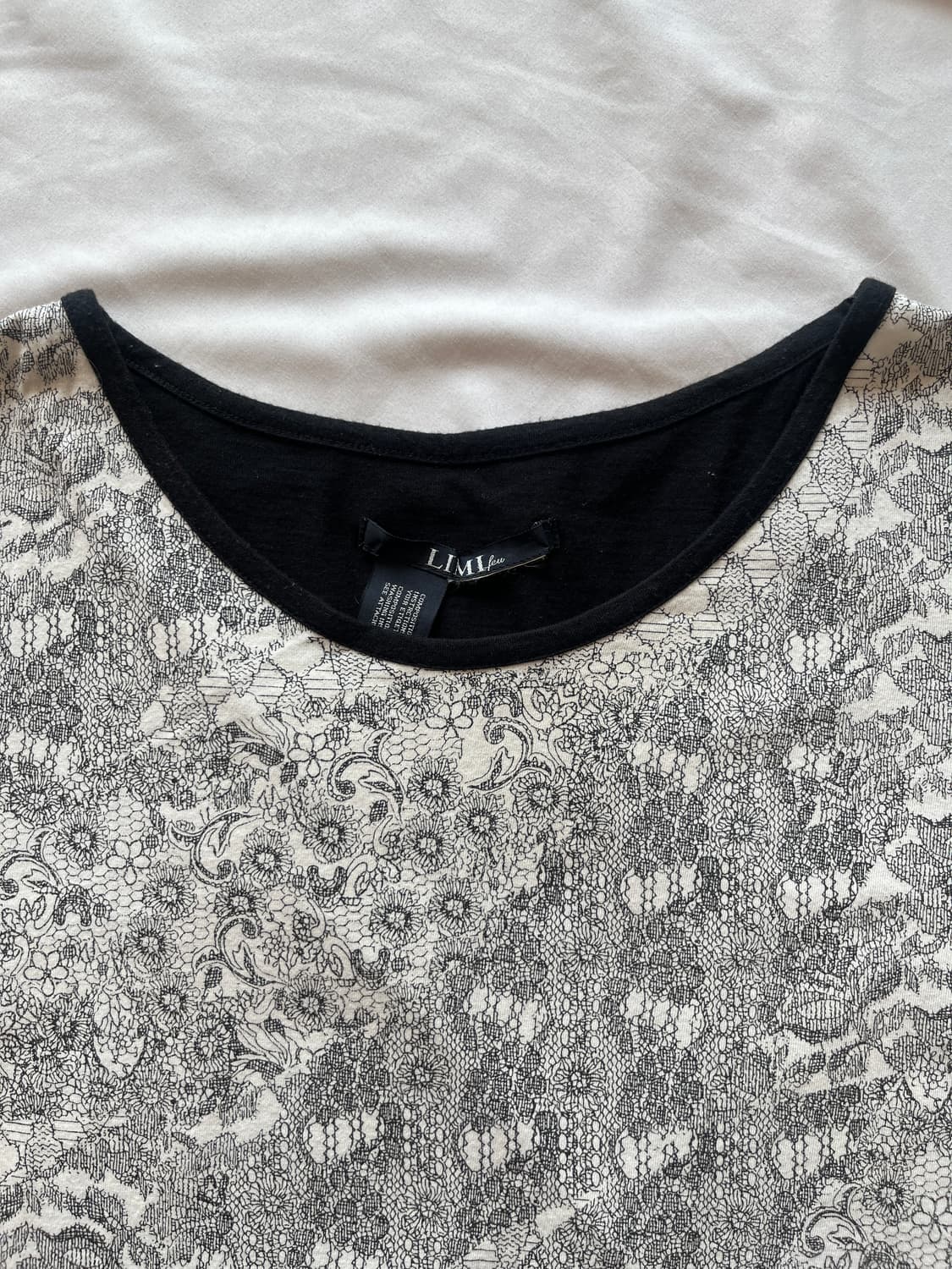 요지 야마모토 리미 푸 레이스 페이즐리 그래픽 반팔 티셔츠 상품이미지3