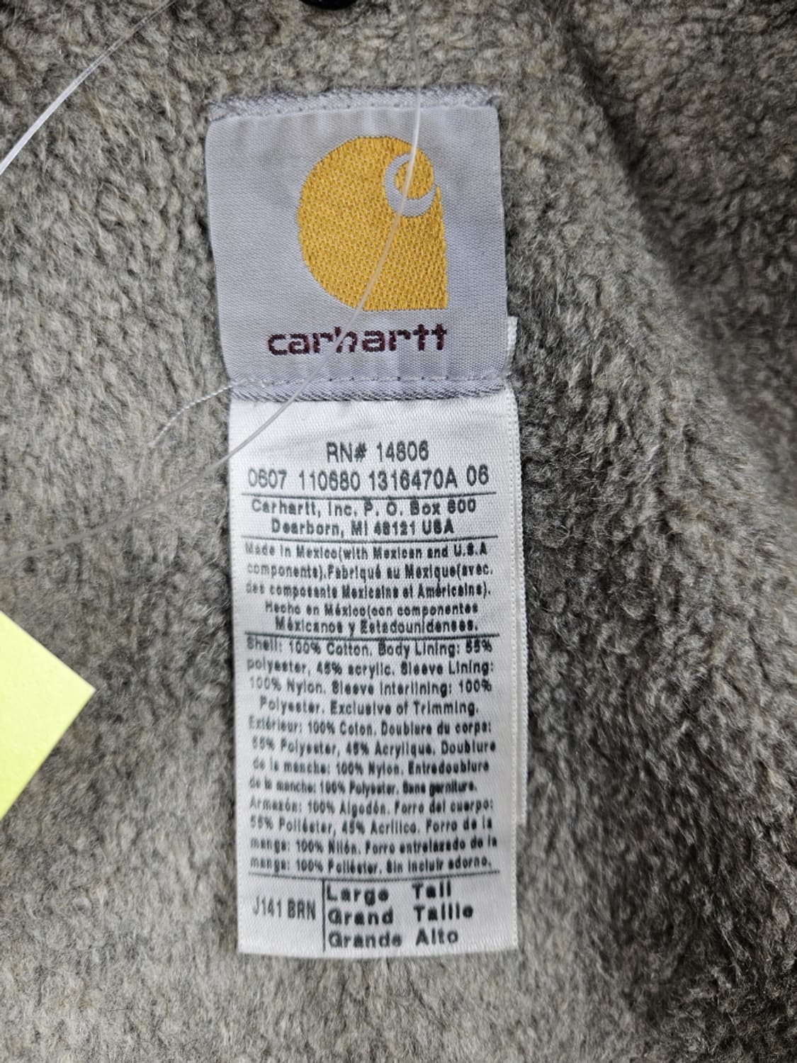 칼하트 J141 쉐르파 덕 캔버스 후드 워크 자켓 ( L )/ 10539 상품이미지8