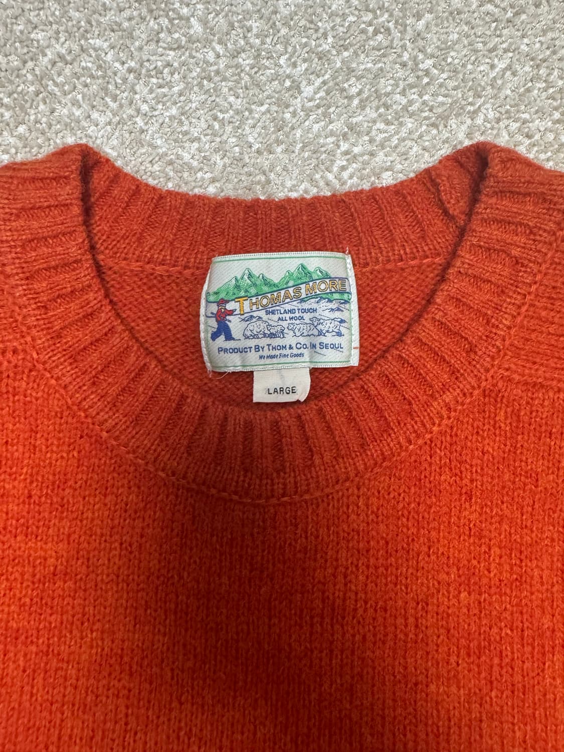 토마스모어 새들 라운드 니트 펌킨 헤이즈 L 상품이미지3