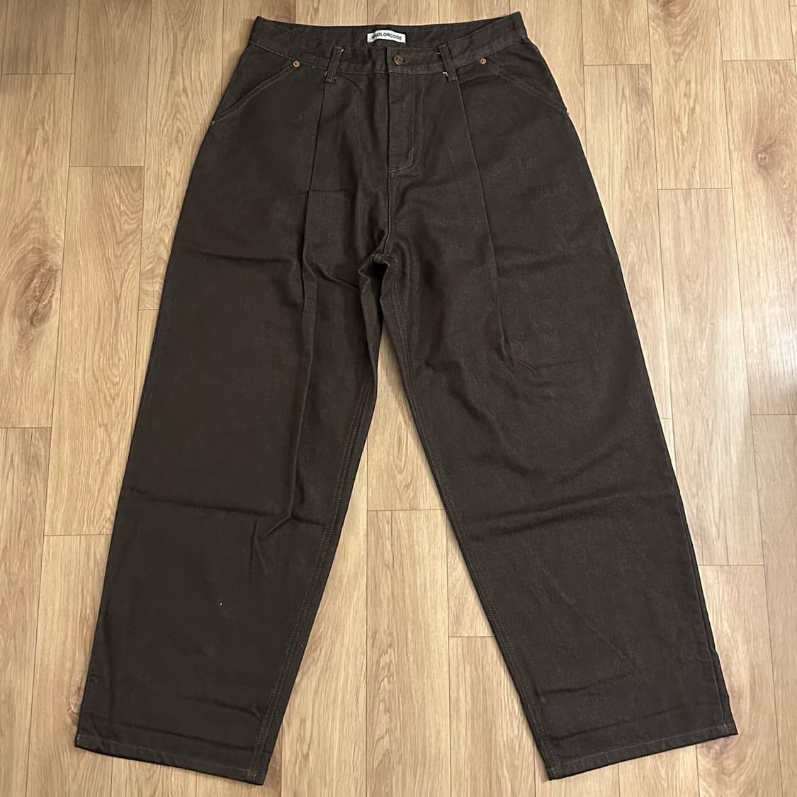 어널러코드 논페이드 원턱 데님 브라운 L 상품이미지1