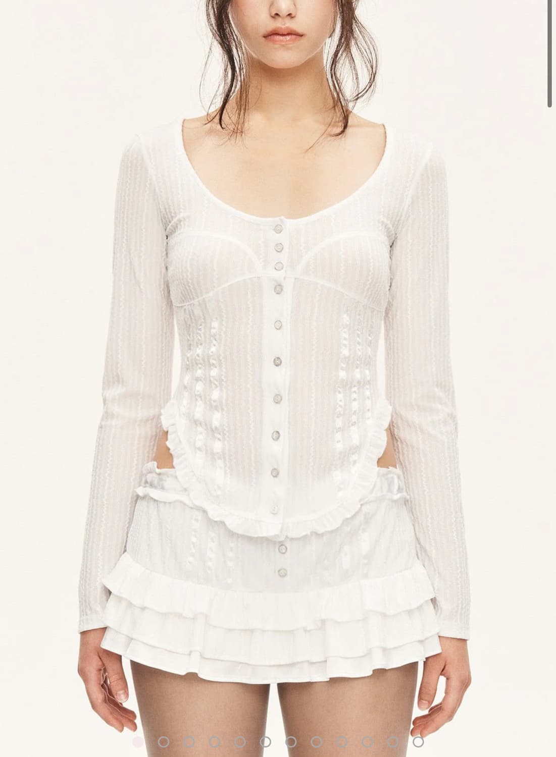 쓰리타임즈 트와일라잇 셋업 화이트 상품이미지1