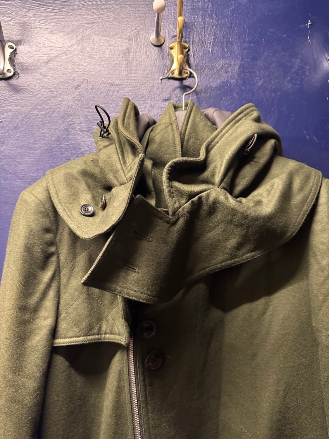 [95] 미착용 국내 양복점 제작 카키 야상 패딩 자캣 점퍼 상품이미지5