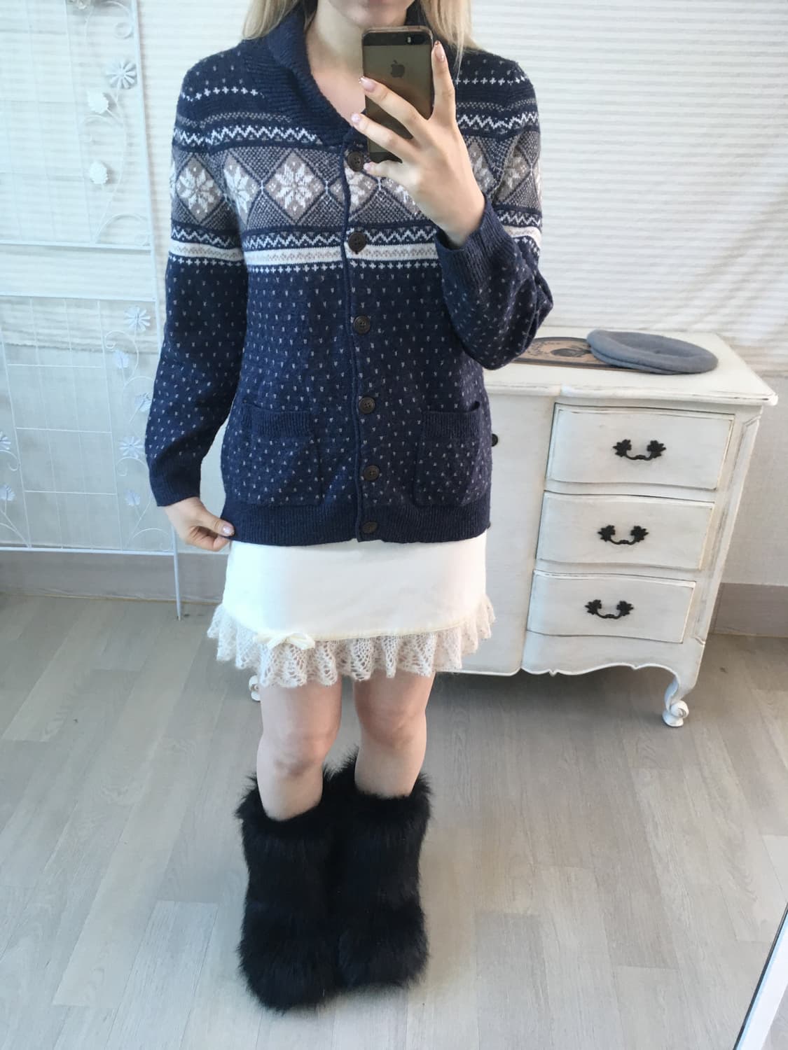 jpn vintage 노르딕 울 카라 버튼 가디건 y2k 스트릿 갸루 펑 상품이미지6