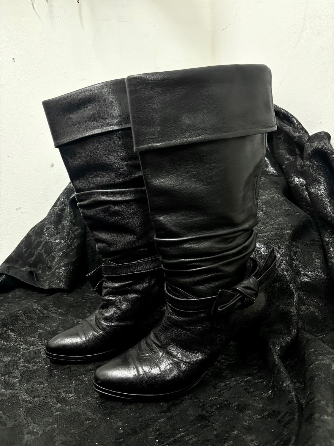 “Vintage”Y2K Design Ribbon Detail Black  상품이미지6