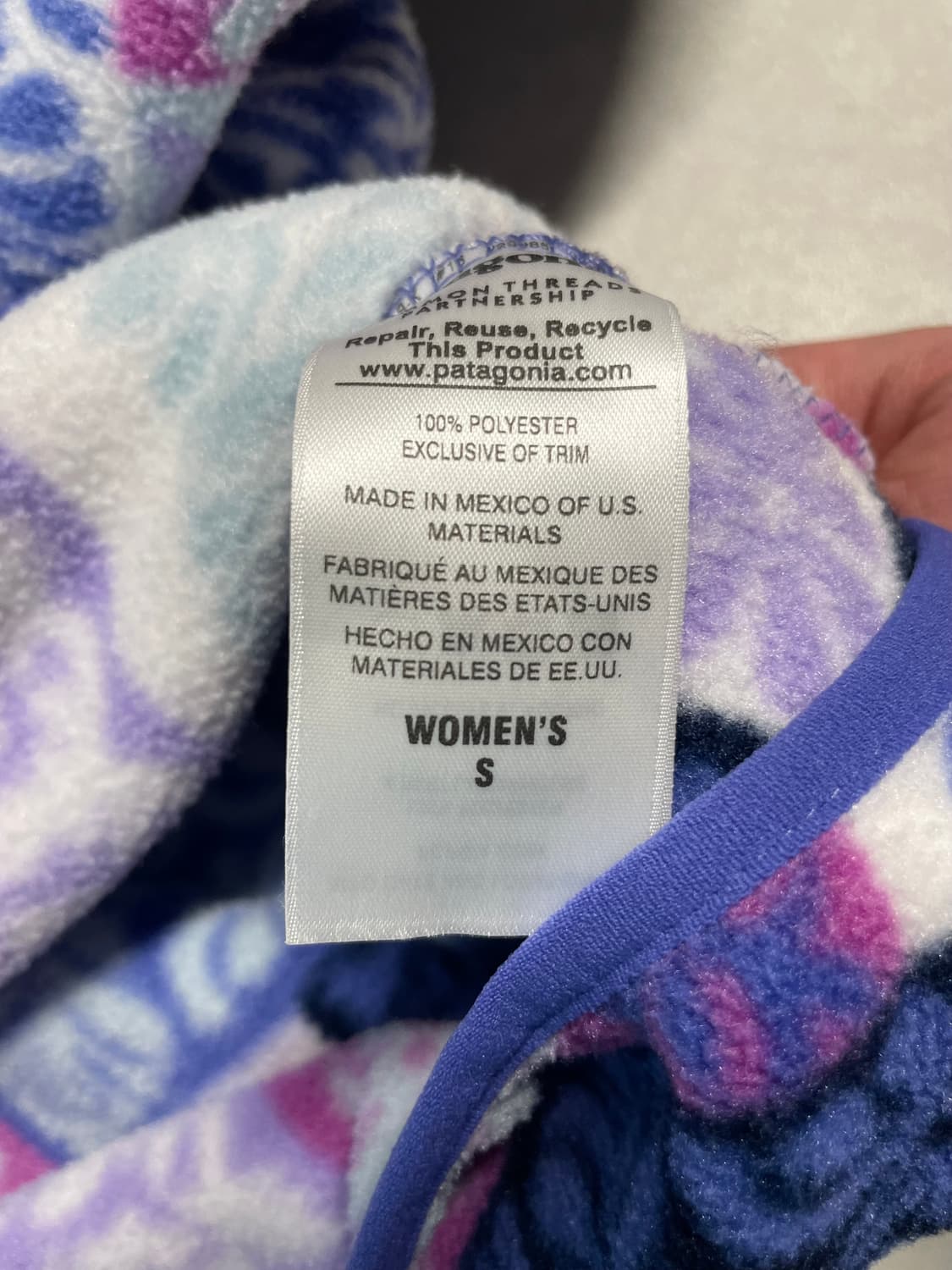 파타고니아 신칠라 연보라 패치워크 여성 S 상품이미지5