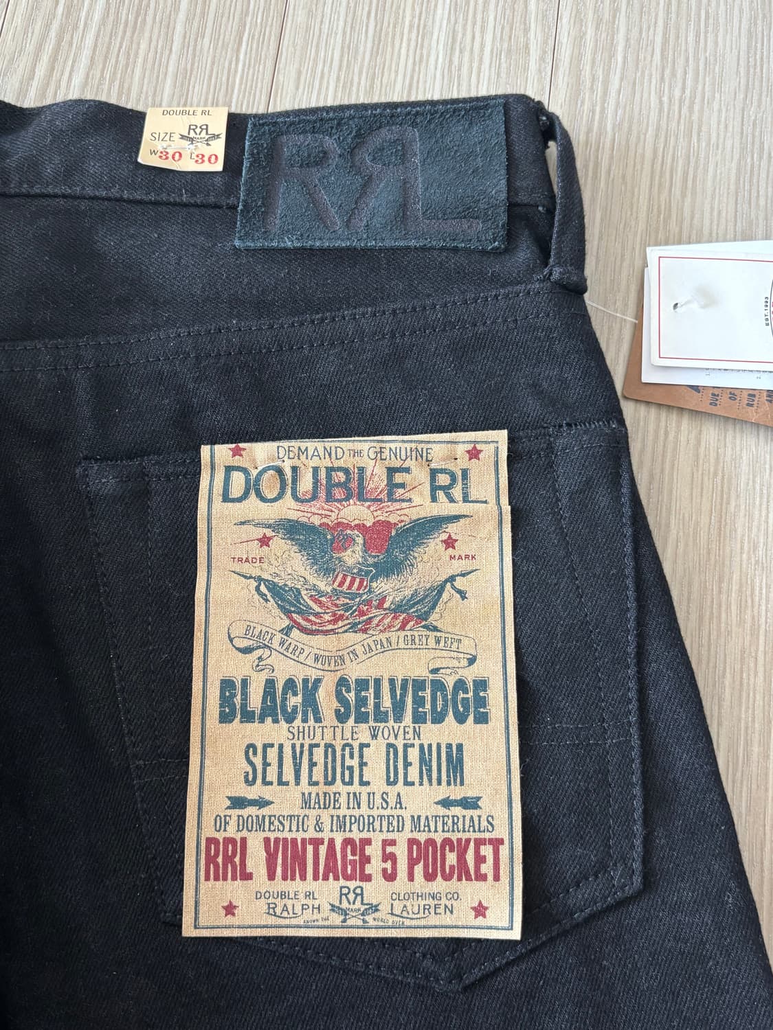 RRL 빈파포 블랙온블랙 30x30 사이즈 판매합니다. 상품이미지5