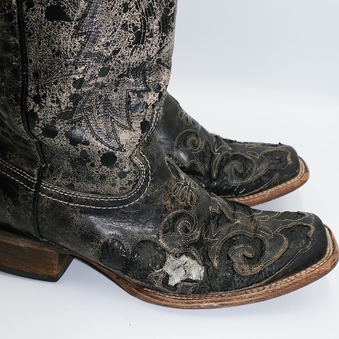 코랄(CORRAL)스퀘어토 웨스턴 레더 부츠 8.5H265 BT26502 상품이미지7