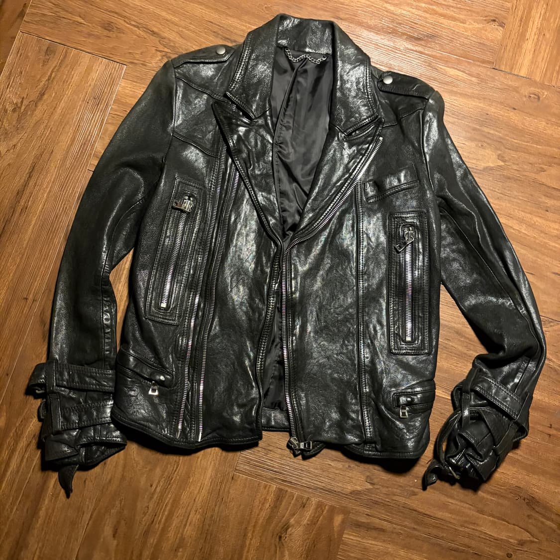 Korean Lambskin double zip-up rider jack 상품이미지3