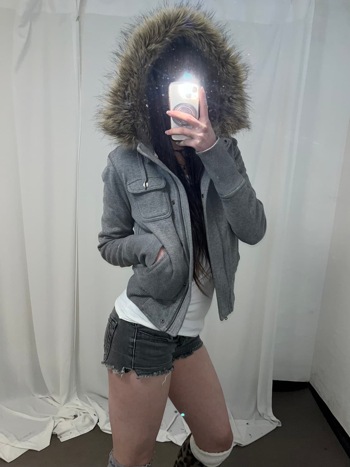 American Eagle 그레이 울프죠 후드집업 상품이미지3