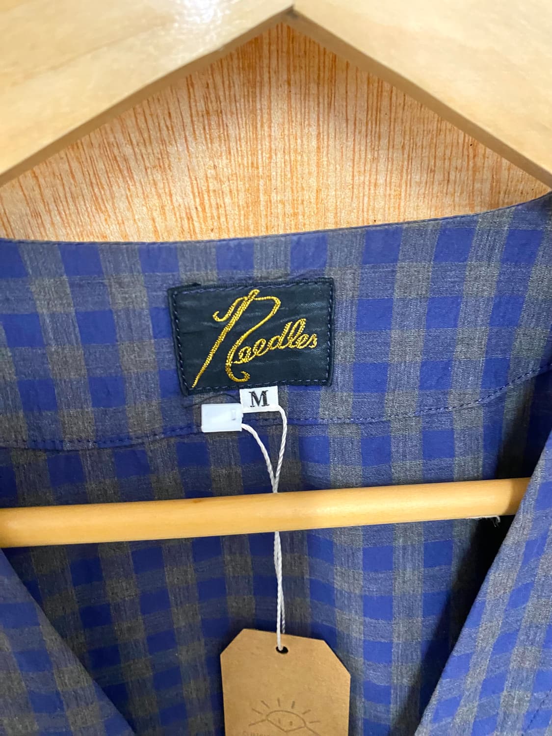 NEEDLES check collarless shirts 니들즈 카라리스 상품이미지4