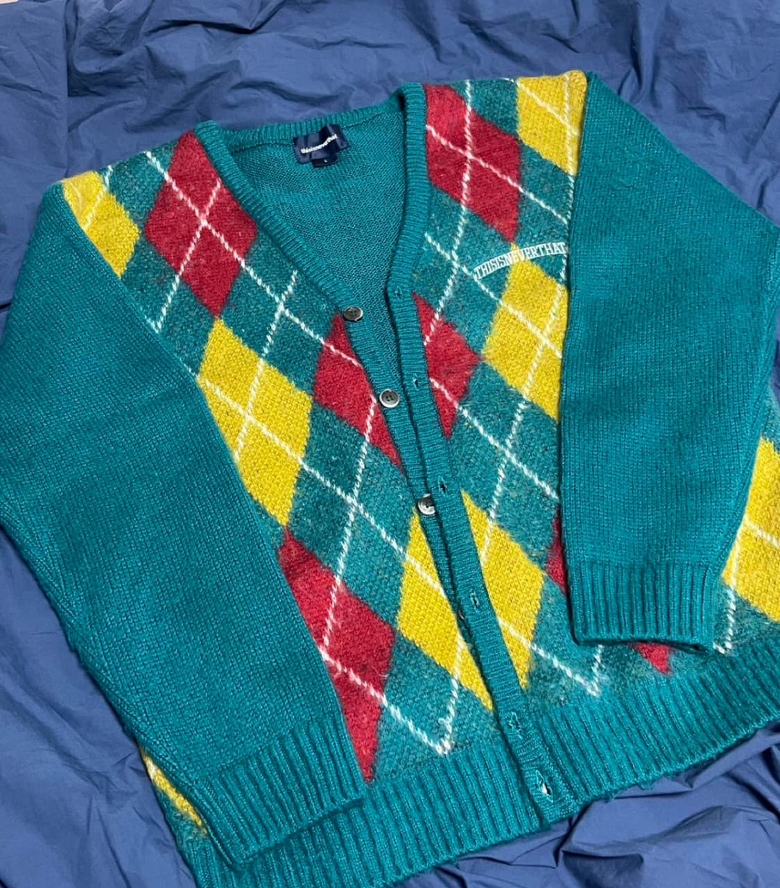 디네댓 아가일 가디건 L 상품이미지1