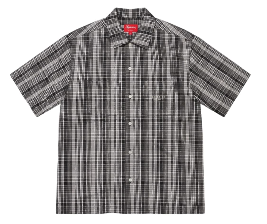 슈프림 23SS 메탈릭 체크 반팔 셔츠 상품이미지1