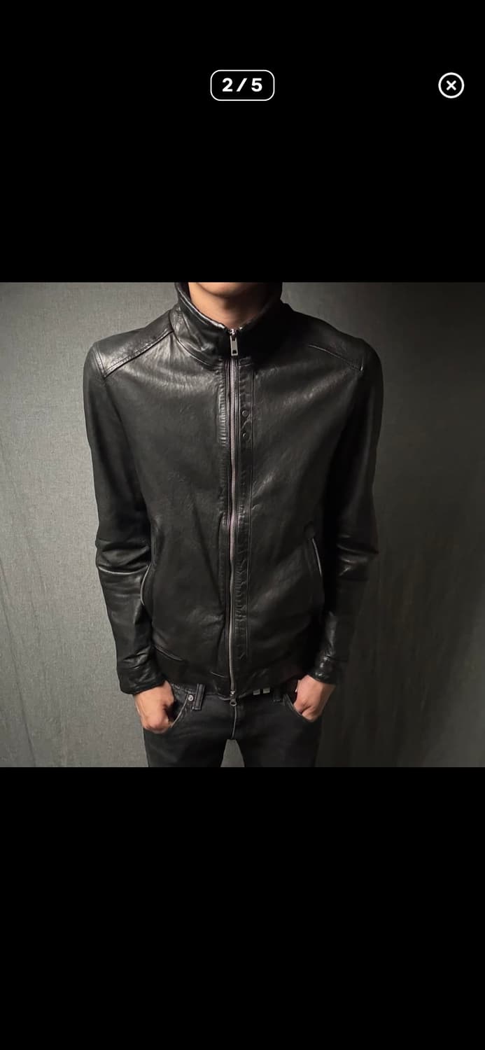 high neck leather jacket 상품이미지2