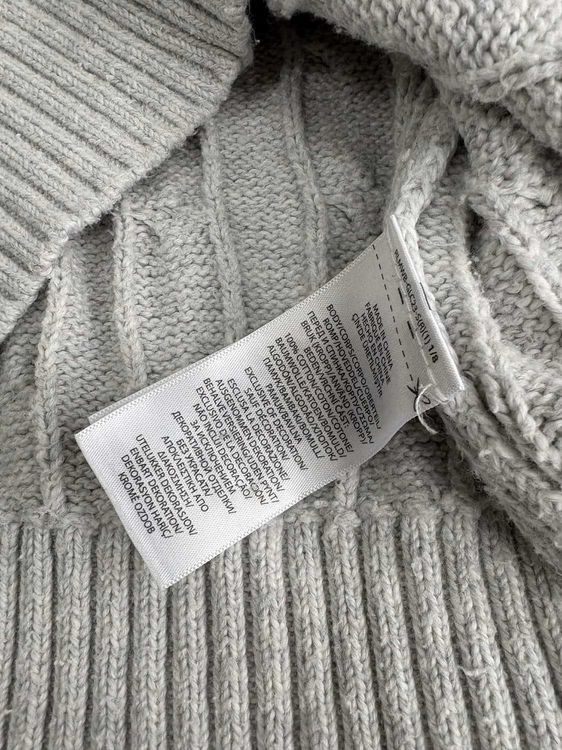 [M] 폴로 랄프로렌 신형 큐알 라이트 그레이 케이블 니트 스웨터 상품이미지5