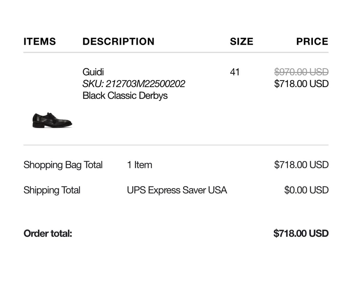 구이디 992 홀스 풀 그레인 더비 블랙 / 42 상품이미지7