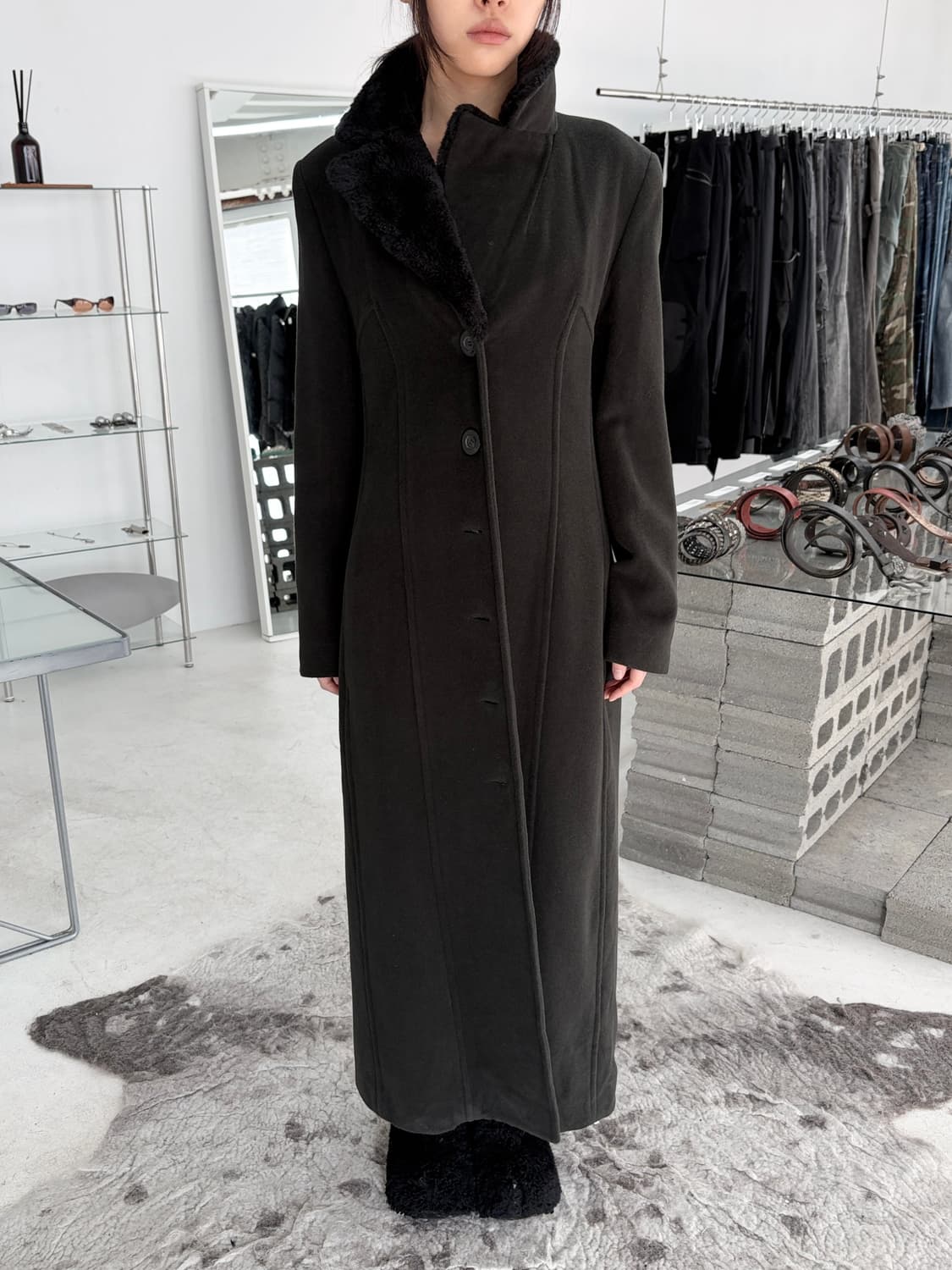 1990‘s 소니아 리키엘 퍼 맥시 롱 코트 상품이미지2