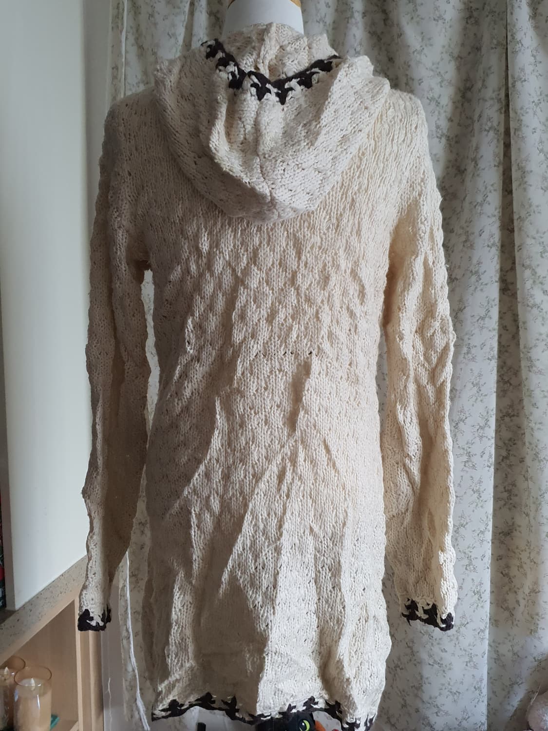 [모리걸] 아이보리 후드 떡볶이 니트 가디건 상품이미지4