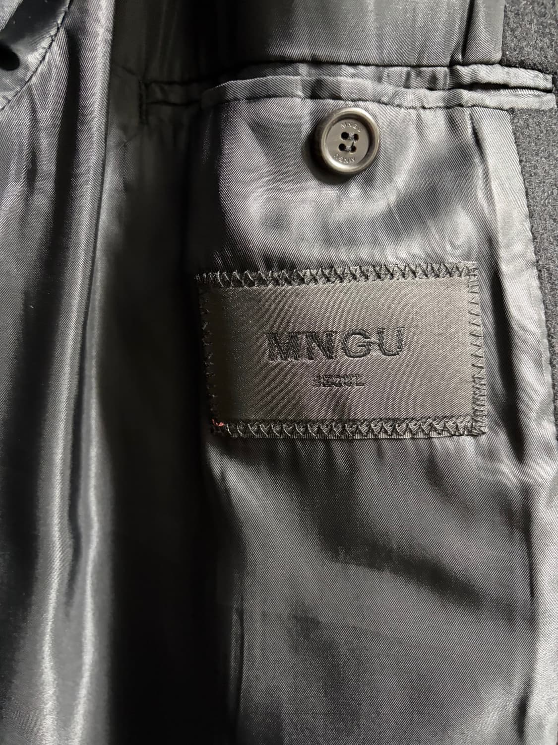 MNGU 블랙 발마칸 울 코트 M 상품이미지3