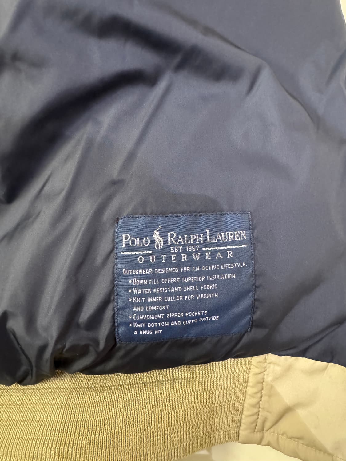 폴로 랄프로렌 베이지 덕다운 패딩점퍼 L 상품이미지7