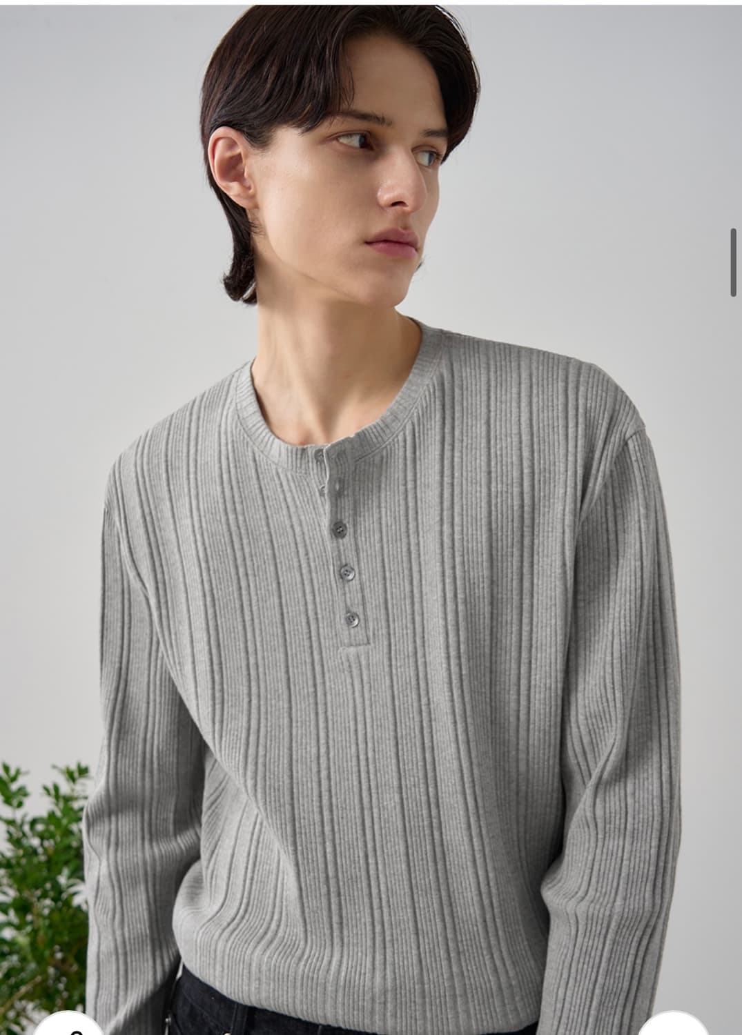 (XL) 드로우핏 리브드 헨리넥 티셔츠 [MELANGE] 판매 상품이미지5