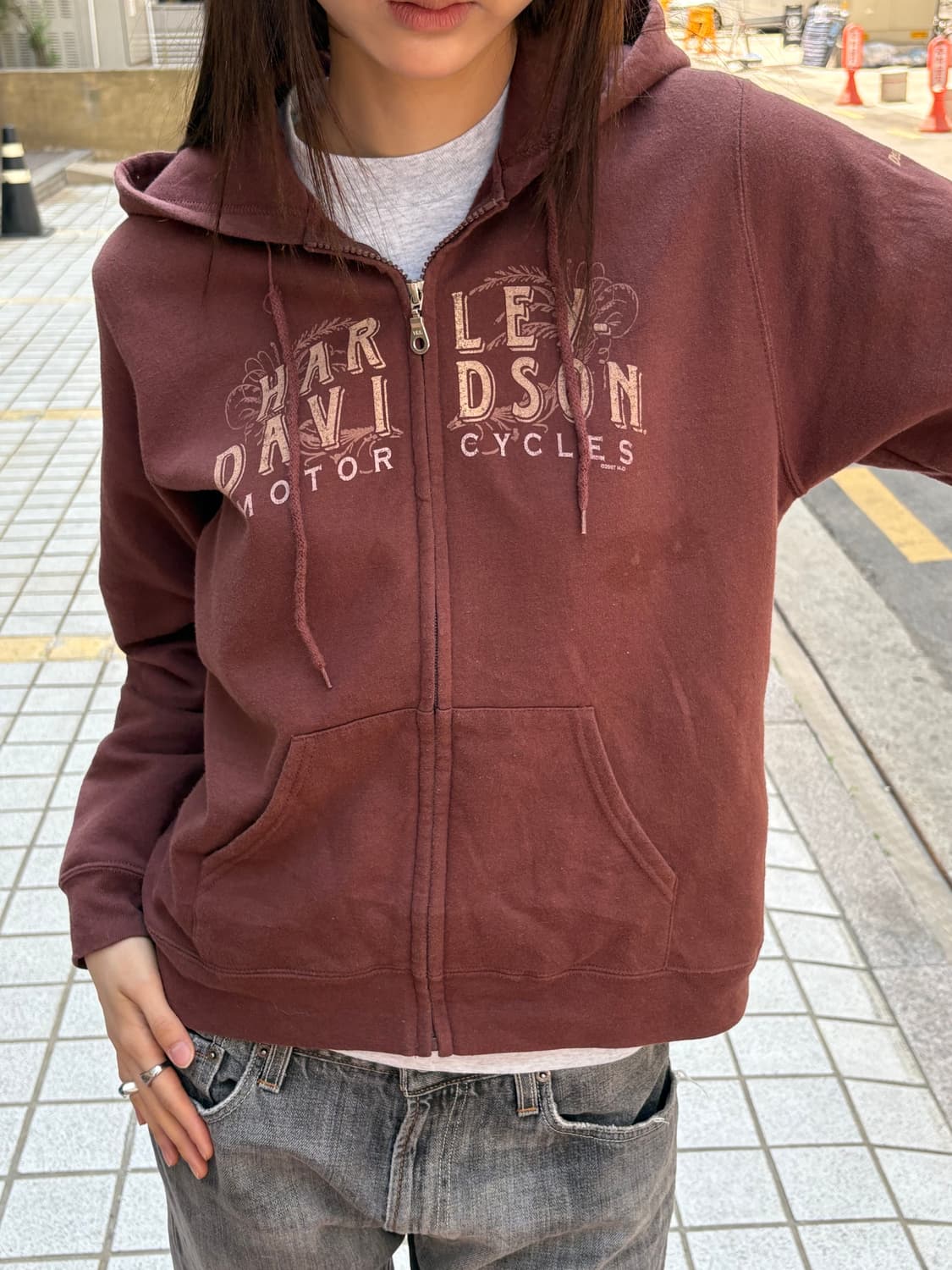 할리데이비슨 후드집업 버건디 상품이미지4