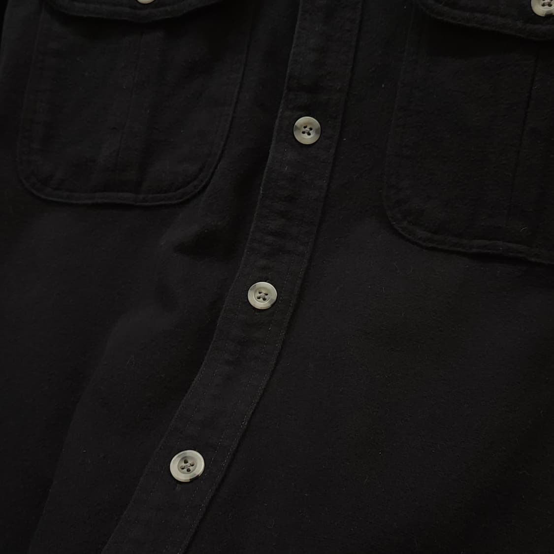 90s 빈티지 워크셔츠 샤모아 디어스킨 헤비코튼 빈티지 셔츠 블랙 M 상품이미지7