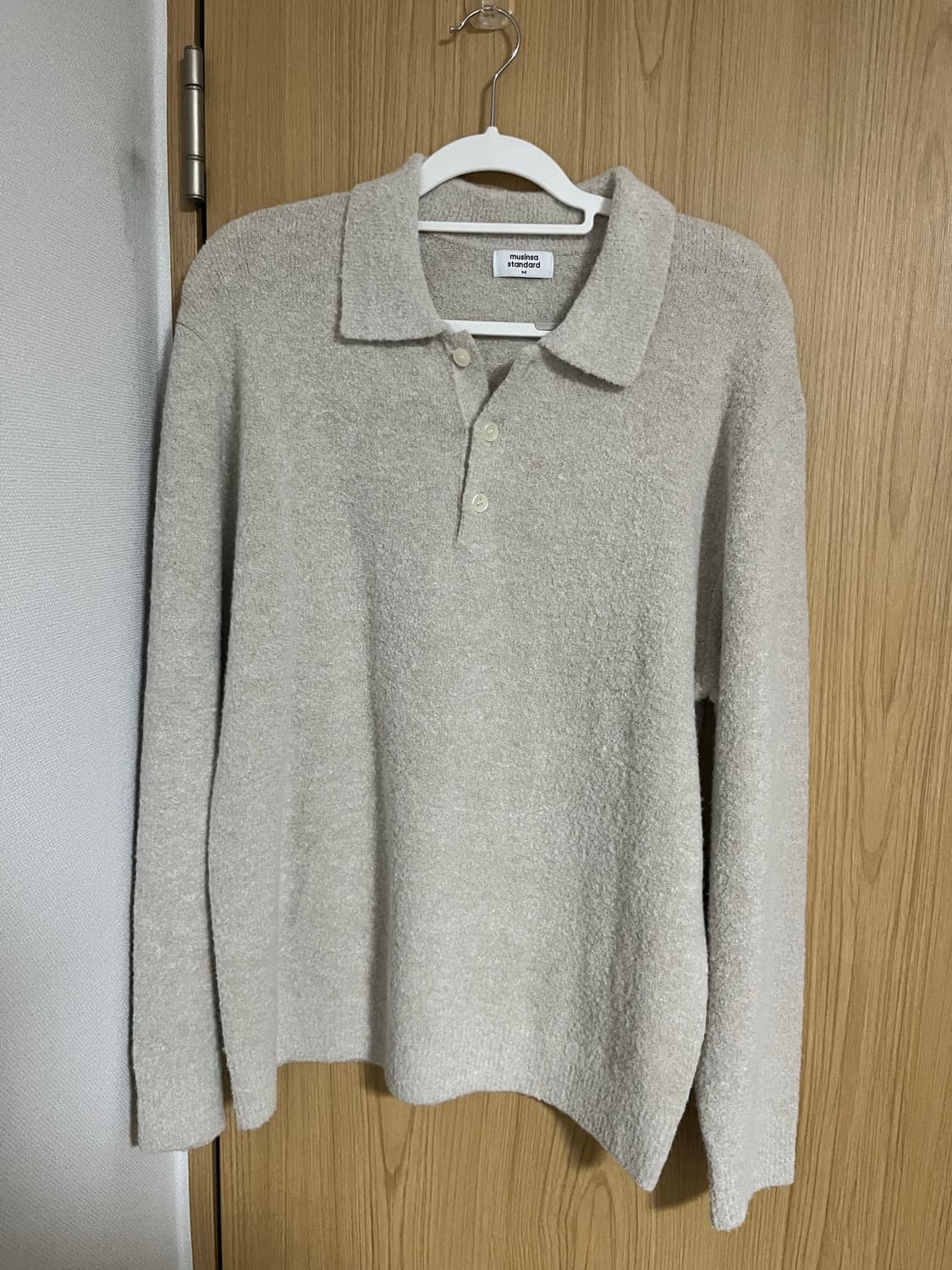 무신사스탠다드 부클 칼라드 니트 [오트밀] 상품이미지2