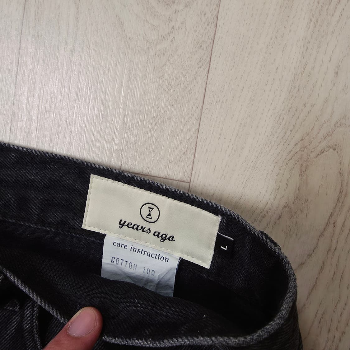 [L] 이얼즈어고 플로리스 와이드 데님 블랙 상품이미지3