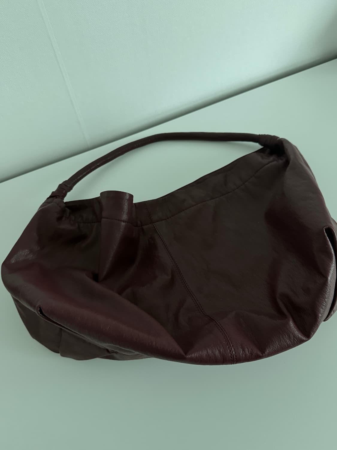 빈티지 리얼레더 백 버건디 상품이미지4