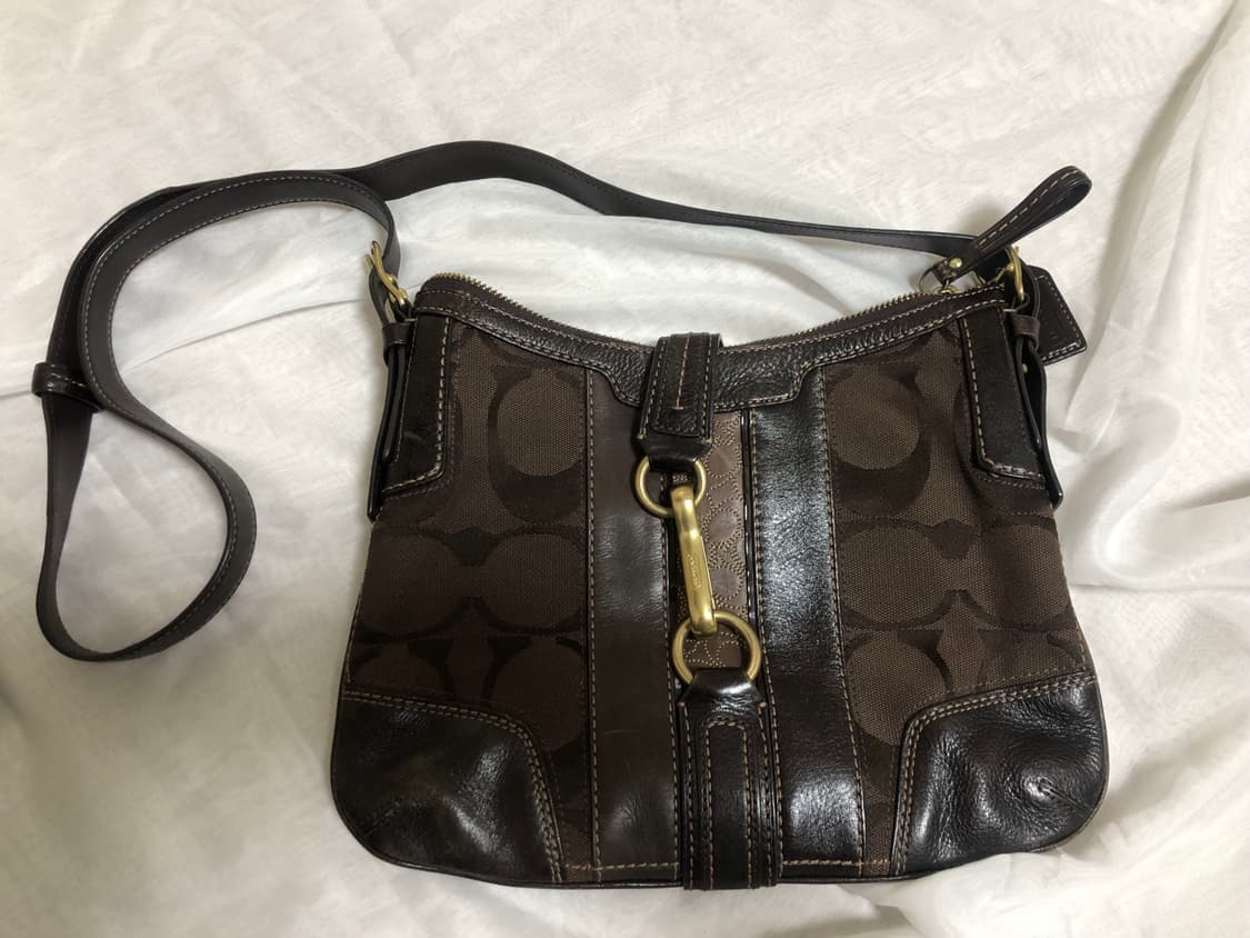 빈티지 코치 브라운 버클 크로스백 상품이미지4