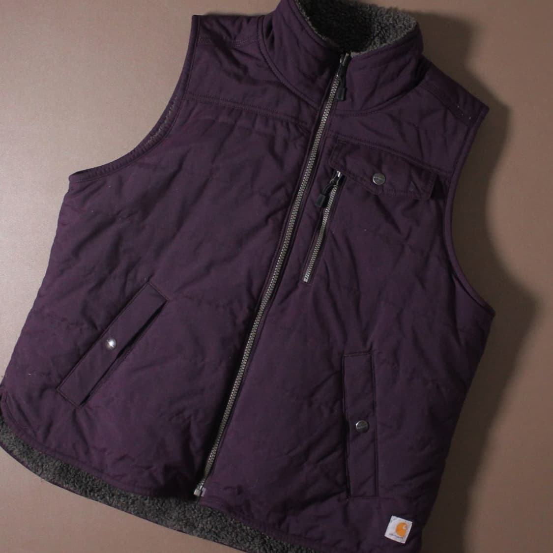 Carhartt 칼하트 쉐르파 리버시블 퍼플 베스트 상품이미지4