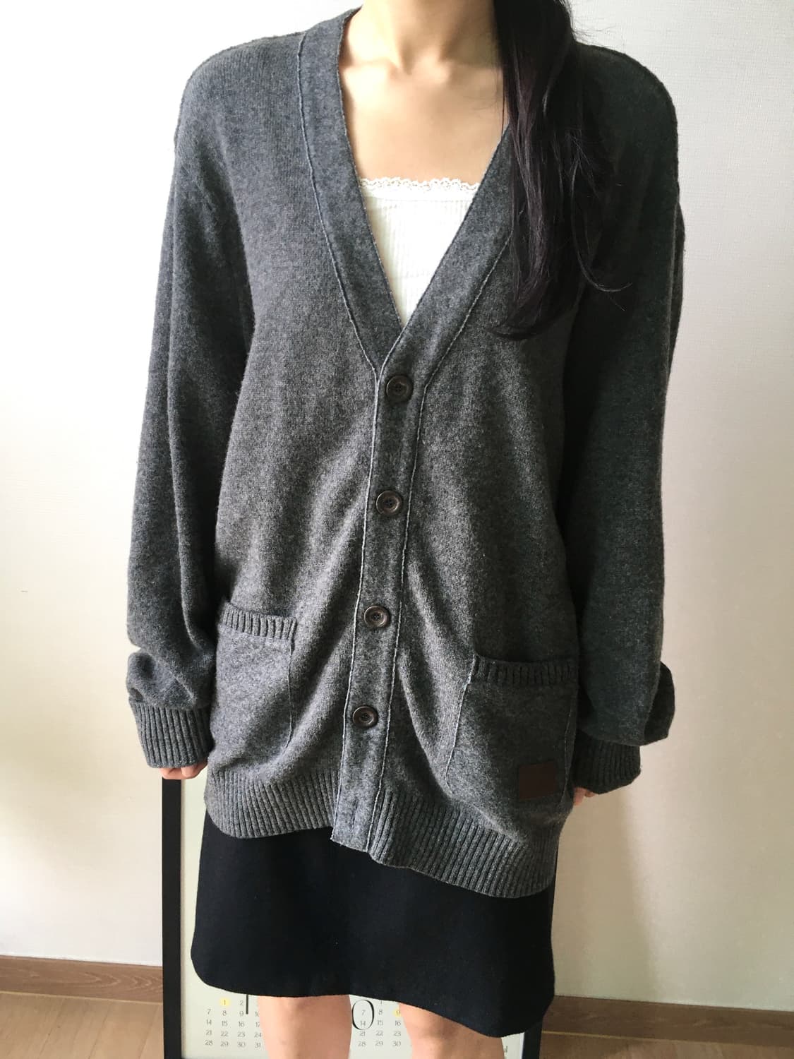 오버핏 버튼 롱 가디건 상품이미지2