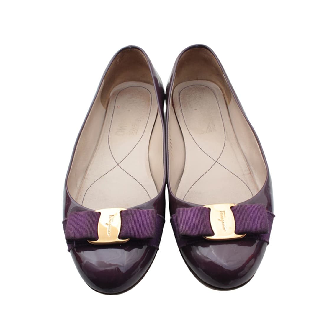 페라가모 금장 바라 퍼플 페이던트 플랫슈즈 36 1/2 C 상품이미지2